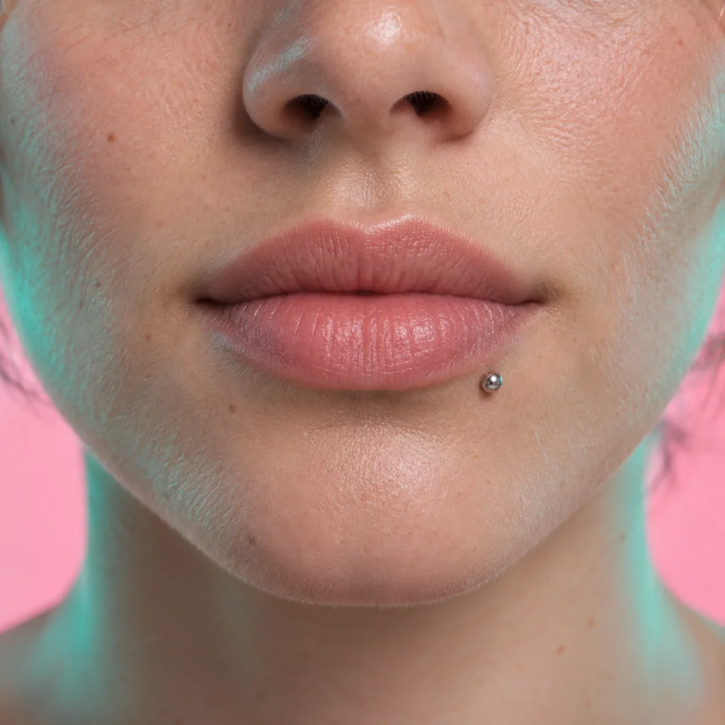 Gegenereerd voorbeeld van lip in de roze en mintkleurige Bunker Basement-beeldstijl.