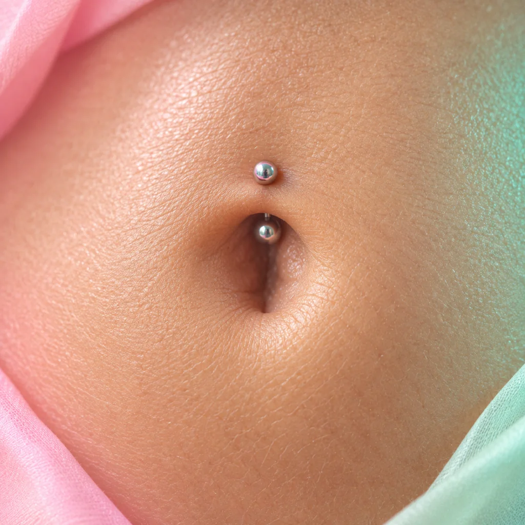 Gegenereerd voorbeeld van navel in de roze en mintkleurige Bunker Basement-beeldstijl.